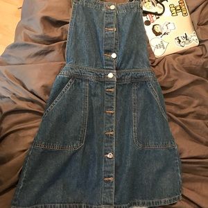 Denim overall dress